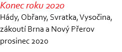 Konec roku 2020 Hády, Obřany, Svratka, Vysočina, zákoutí Brna a Nový Přerov prosinec 2020