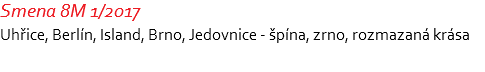Smena 8M 1/2017 Uhřice, Berlín, Island, Brno, Jedovnice - špína, zrno, rozmazaná krása 